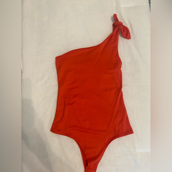 Red One-shoulder Bodysuit - Picture 1 of 1